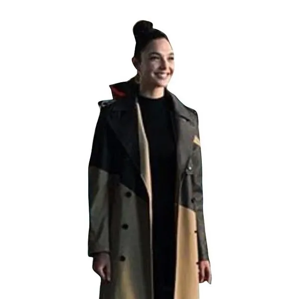 Red Notice Gal Gadot Leather Coat