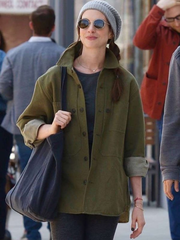 WeCrashed Anne Hathaway Green Cotton Jacket