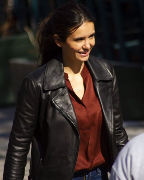 The Bricklayer Nina Dobrev Black Leather Jacket