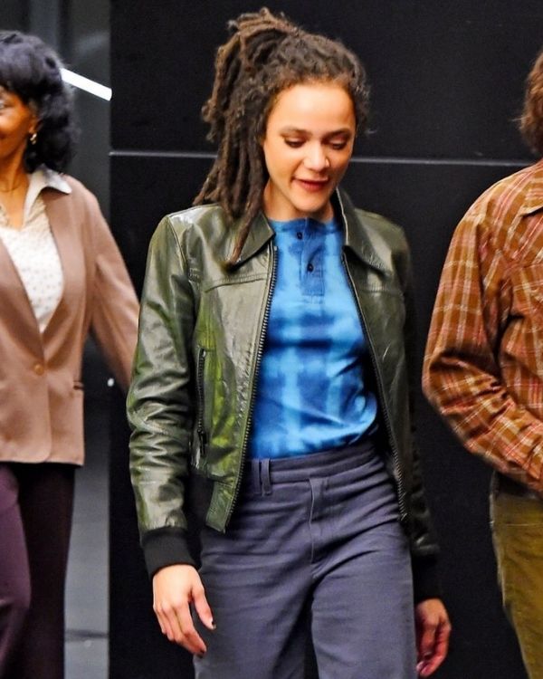 The Crowded Room Sasha Lane Green Leather Jacket