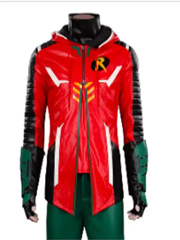 Gotham Knights Robin Leather Jacket with Hood