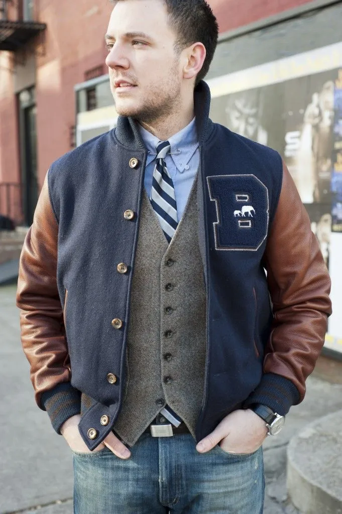 Leather Casual Wear Men's Varsity Jacket