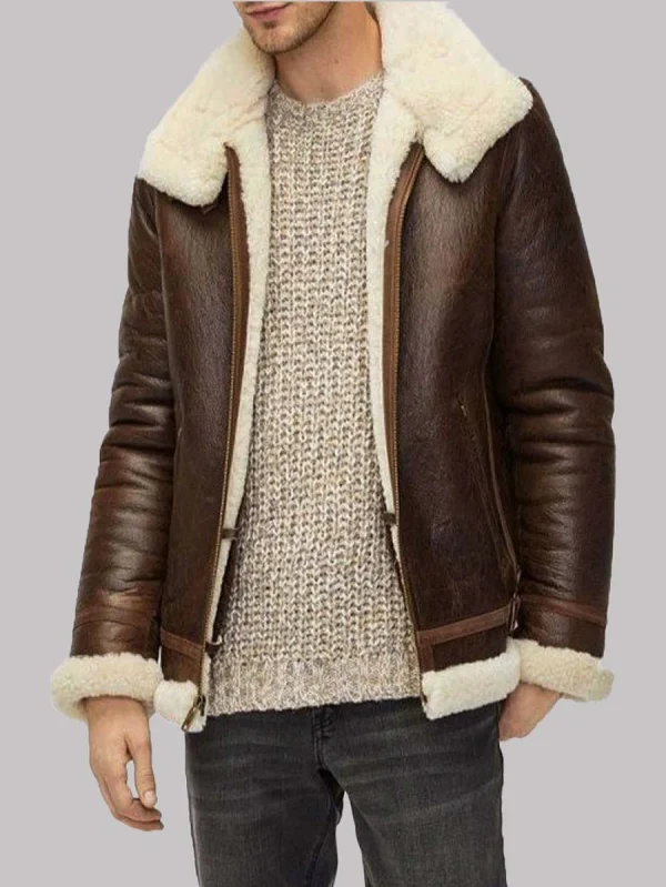 Men Aviator Shearling Jacket