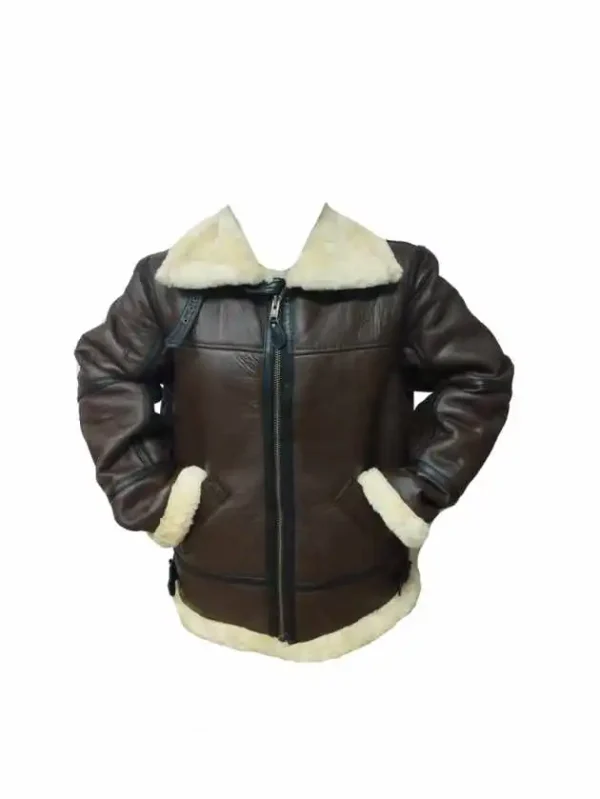 Men`s B3 Bomber Aviator WWII Shearling Sheepskin Leather Jacket