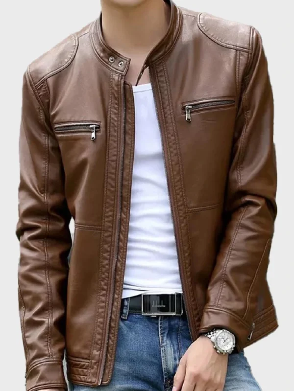 Mens Dark Brown Leather Jacket