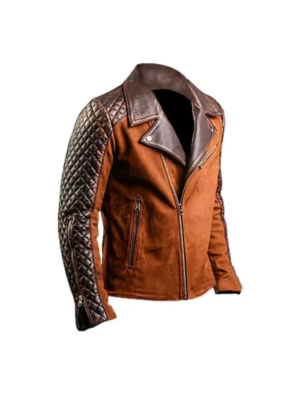 Men`s Leather Jacket Retro Cafe Racer Biker Motorcycle 100% Real Genuine Leather