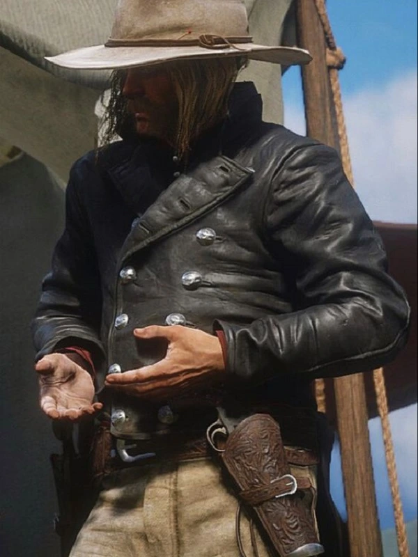 Red Dead Redemption 2 Micah Bell Tail Black Leather Jacket