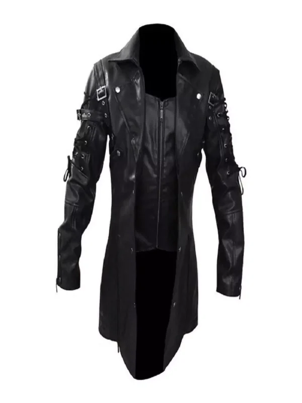 Steampunk Gothic Cosplay Trench  Leather Coat