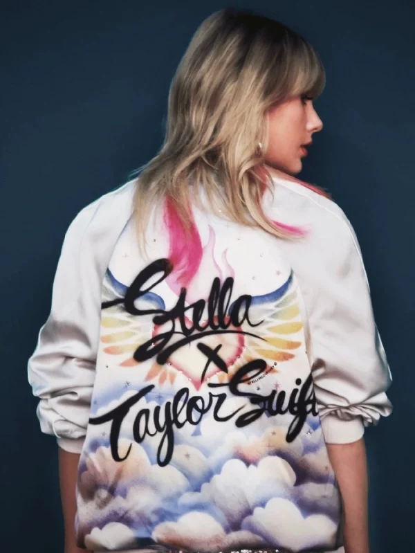 Stylish American Singer Taylor Swift Wearing Stella x Bomber Jacket