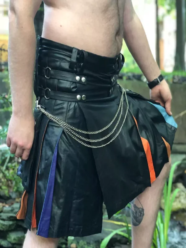 Rainbow Leather Kilt