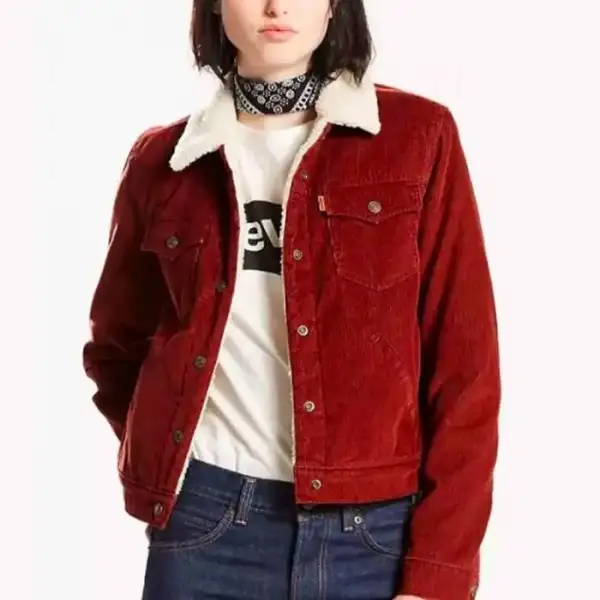 Amber Marshall Heartland Corduroy Burgundy Jacket