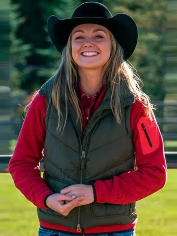 Amber Marshall Heartland Green Puffer Vest