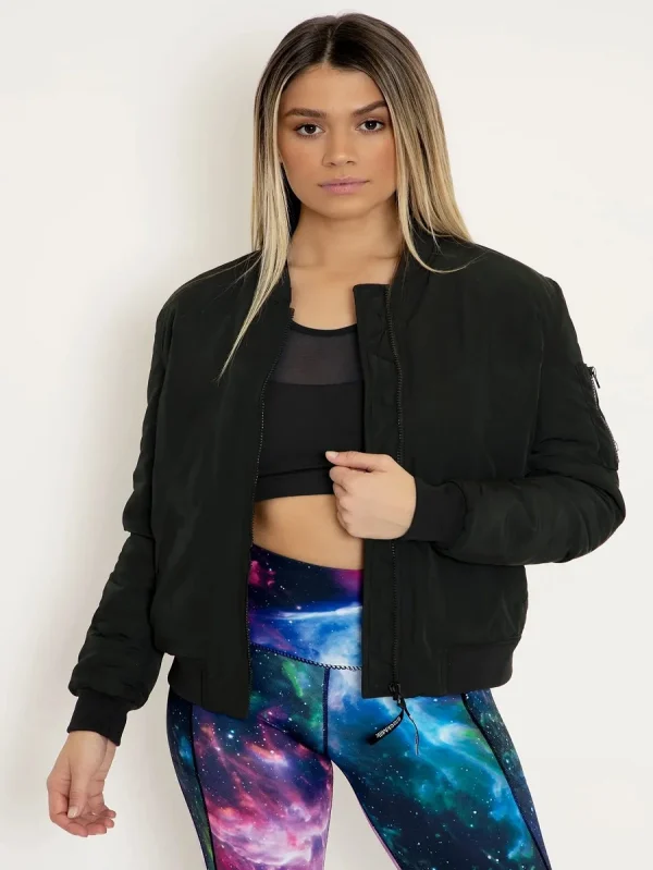 Black Galaxy Butterfly Bomber Jacket