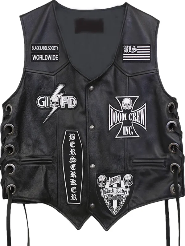 Black Label Society Leather Vest