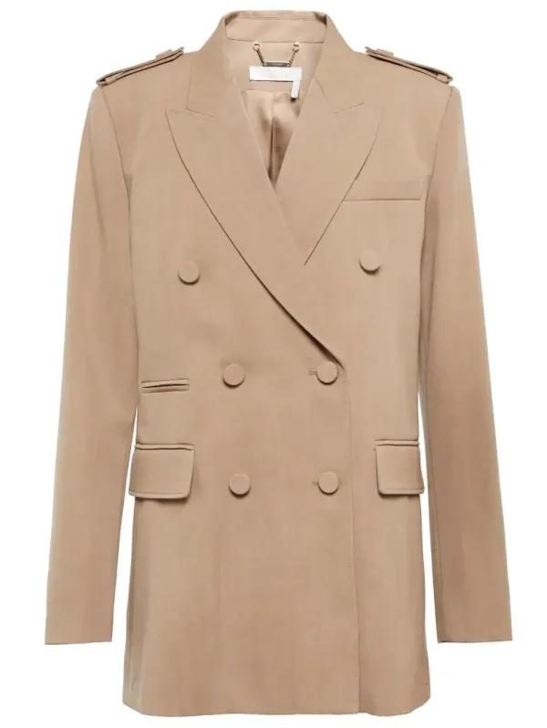 CHLOE Double-breasted Wool Blazer Coat