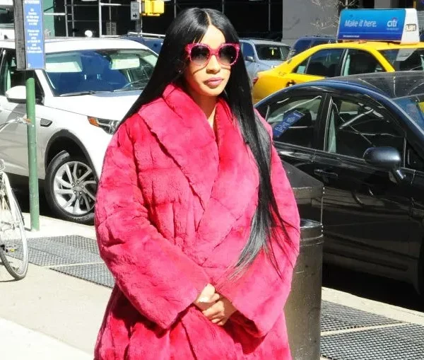 Cardi B Pink Wool Trench Coat