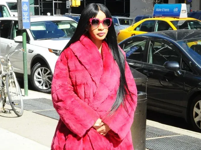 Cardi B Pink Wool Trench Coat