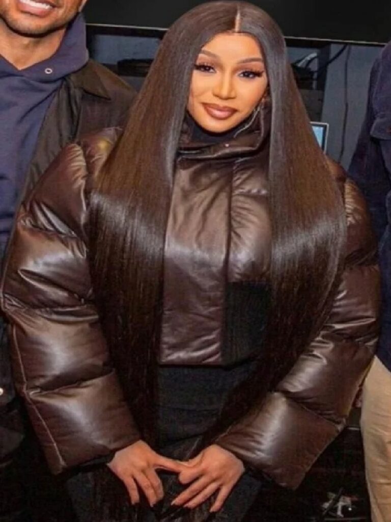 Cardi b Brown Puffer Jacket