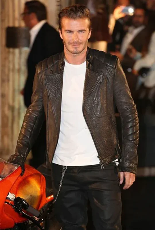 David Beckham Leather Jacket with Paddings