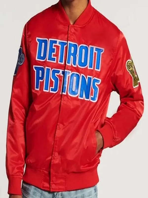 Detroit Pistons Logo Starters Red Jacket