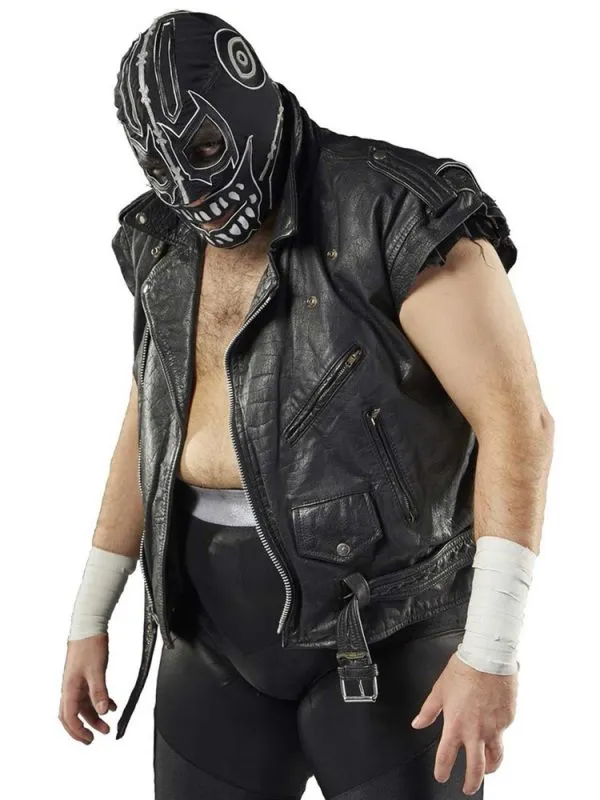 Evil Uno AEW Black Leather Vest