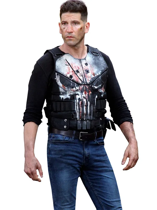 Frank Castle The Punisher Black Leather Vest