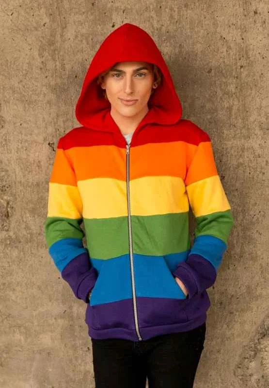 LGBT Rainbow Striped Wadded Casual Winter Jacket