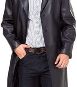 Koza Leathers Men's Leather Trench Coat