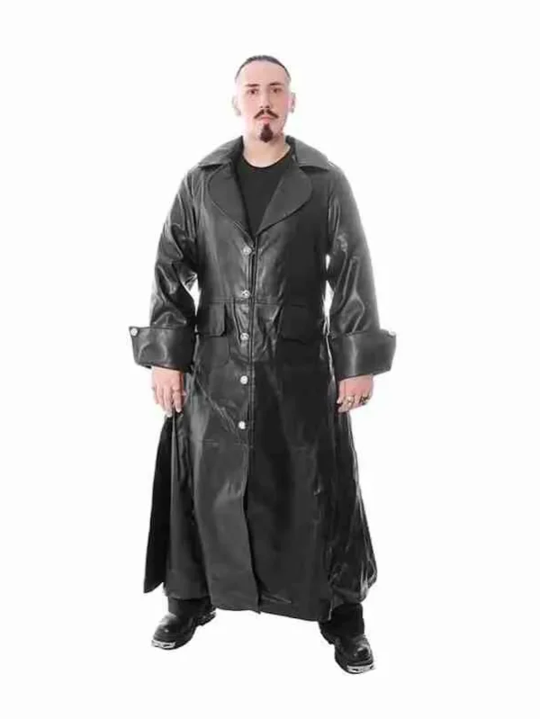 Halloween Black Gothic Pirate Leatherette Coat