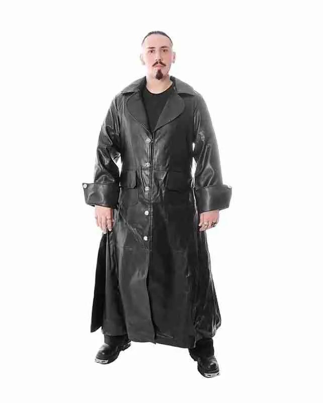 Halloween Black Gothic Pirate Leatherette Coat