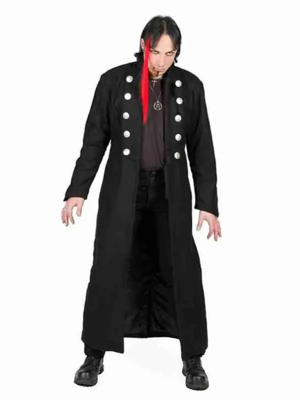 Halloween Gothic Pirate Wool Black Coat