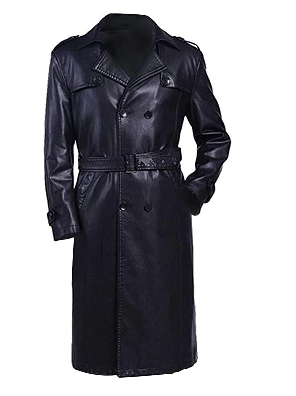 Men’s Lambskin Leather Trench Coat