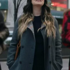 Inventing Anna Katie Lowes Grey Wool Trench Coat