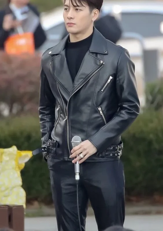 JACKSON WANG CLASSICAL LEATHER JACKET