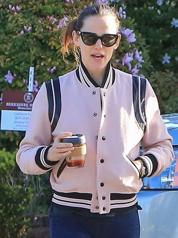 Jennifer Garner Pink Varsity Jacket