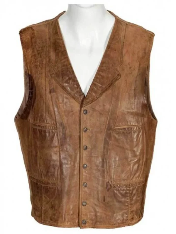 John Wayne Brown Leather Vest