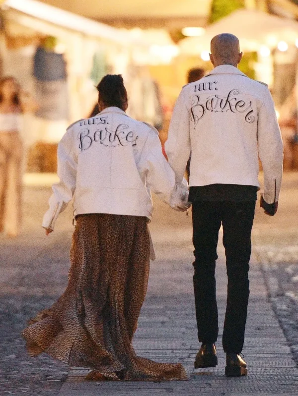 Kardashian Matching Mrs and Mr White Leather Jacket