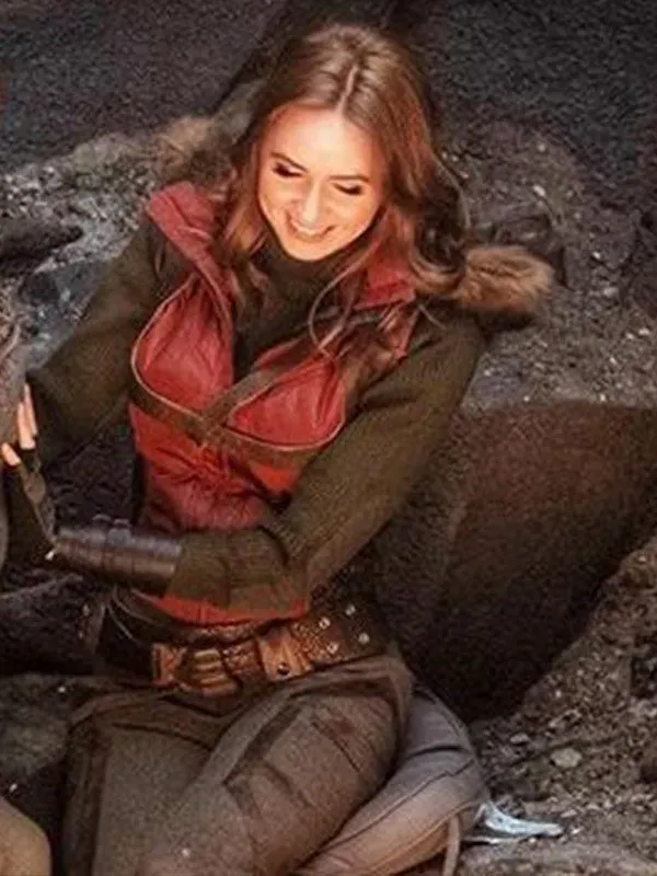 Karen Gillan Jumanji 3 Red Leather Vest