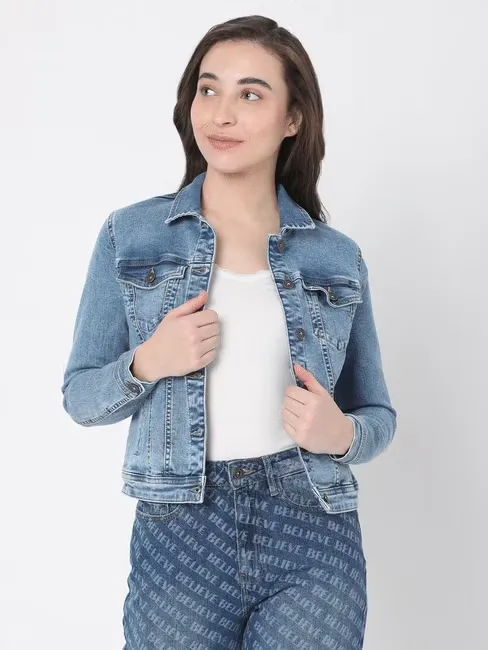 Light Blue Washed Denim Jacket