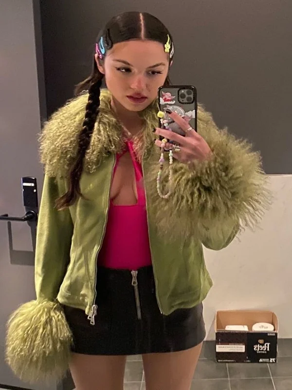 Olivia Rodrigo Green Suede Jacket