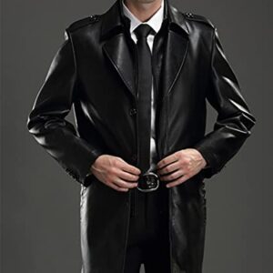 PENER Men's Lapel business leather Coat