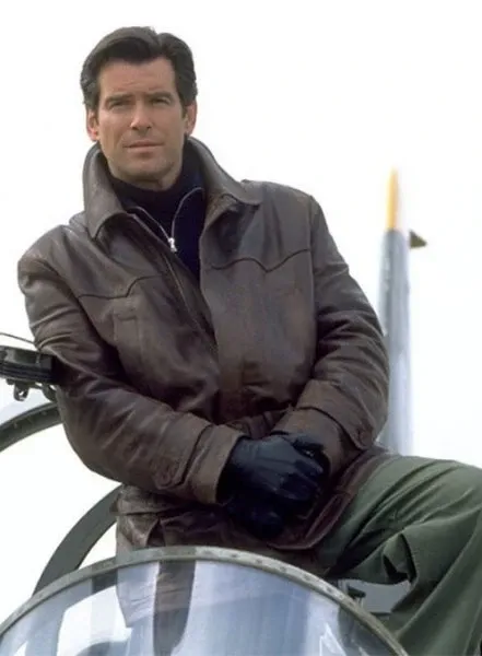 PIERCE BROSNAN TOMORROW NEVER DIES LEATHER TRENCH COAT