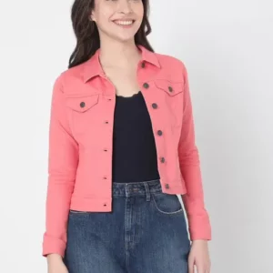 Pink Denim Cotton Jacket