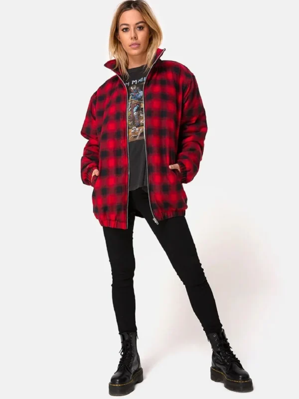 Plaid Red Black Jacket Raven