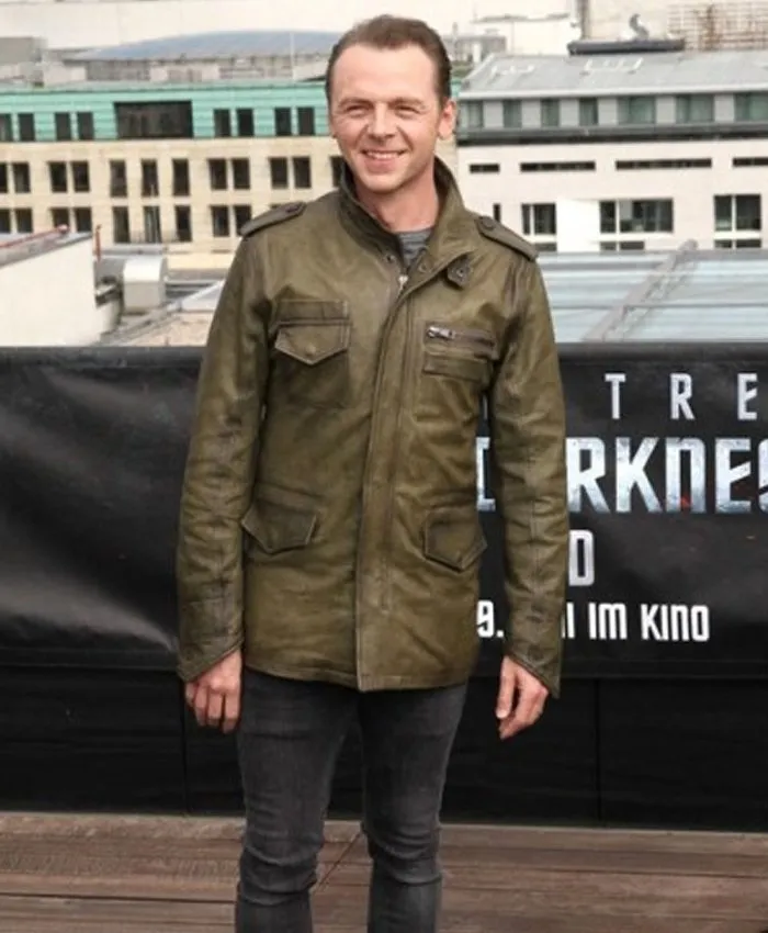 Simon Pegg Star Trek Oval Green Jacket