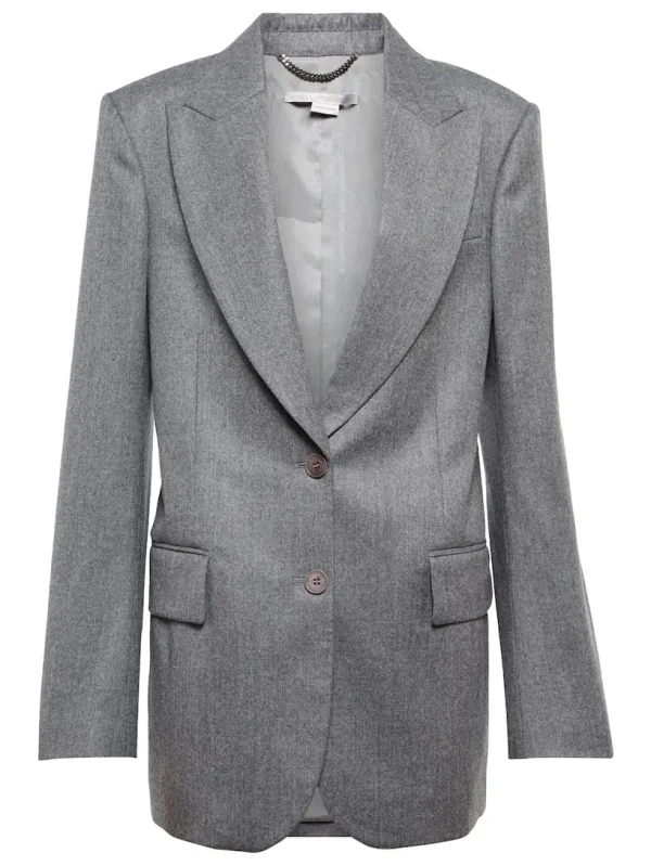 Stella Mccartney Wool Flannel Blazer Coat