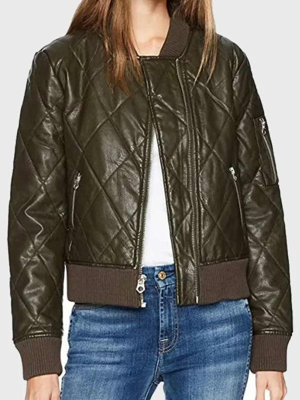 The 100 S06 Raven Reyes Quilted Bomber Jacket