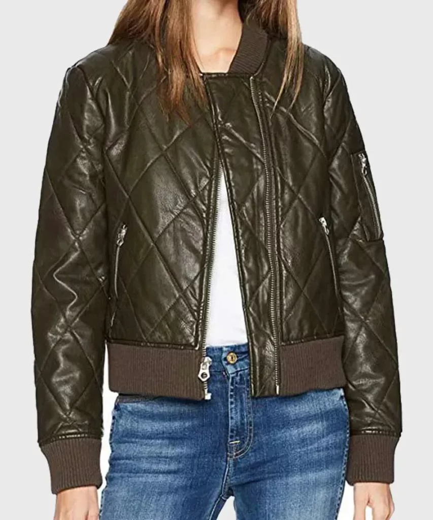 The 100 S06 Raven Reyes Quilted Bomber Jacket