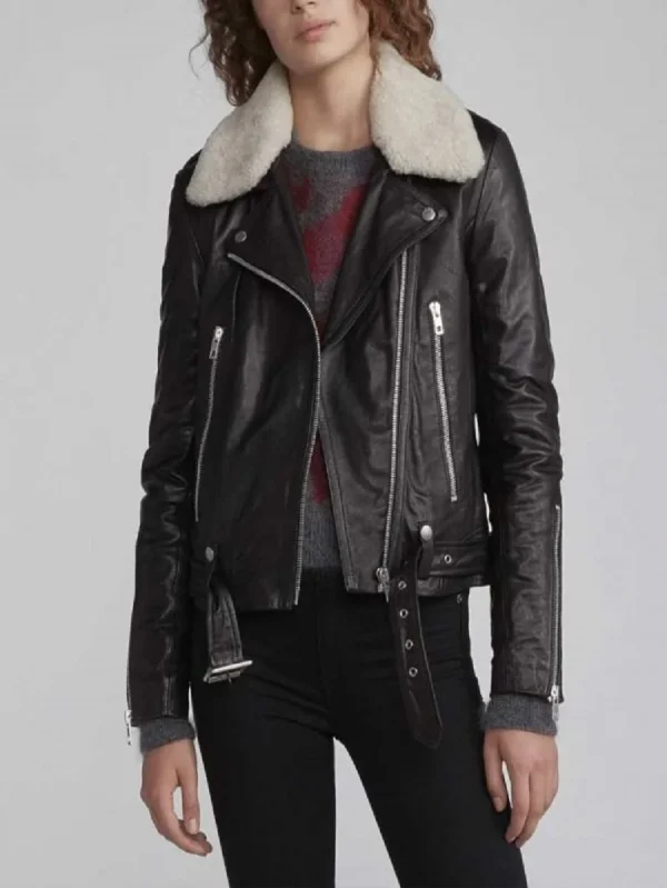 Love Life Sara Yang Black Motorcycle Leather Jacket