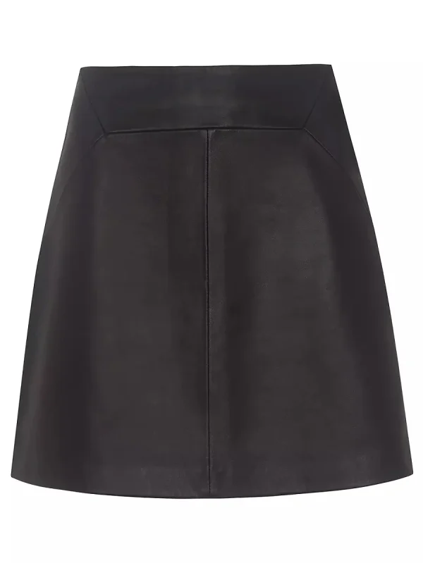 Whistles A-Line Mini Leather Skirt